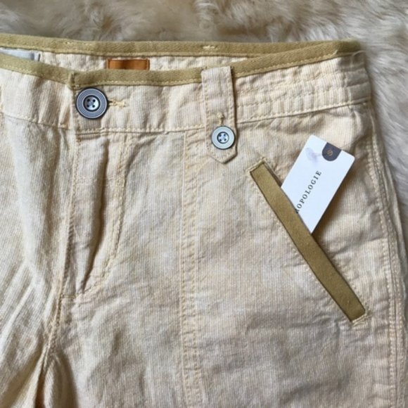 Anthro Pilcro Linen Striped Shorts Colorblock - Picture 4 of 4